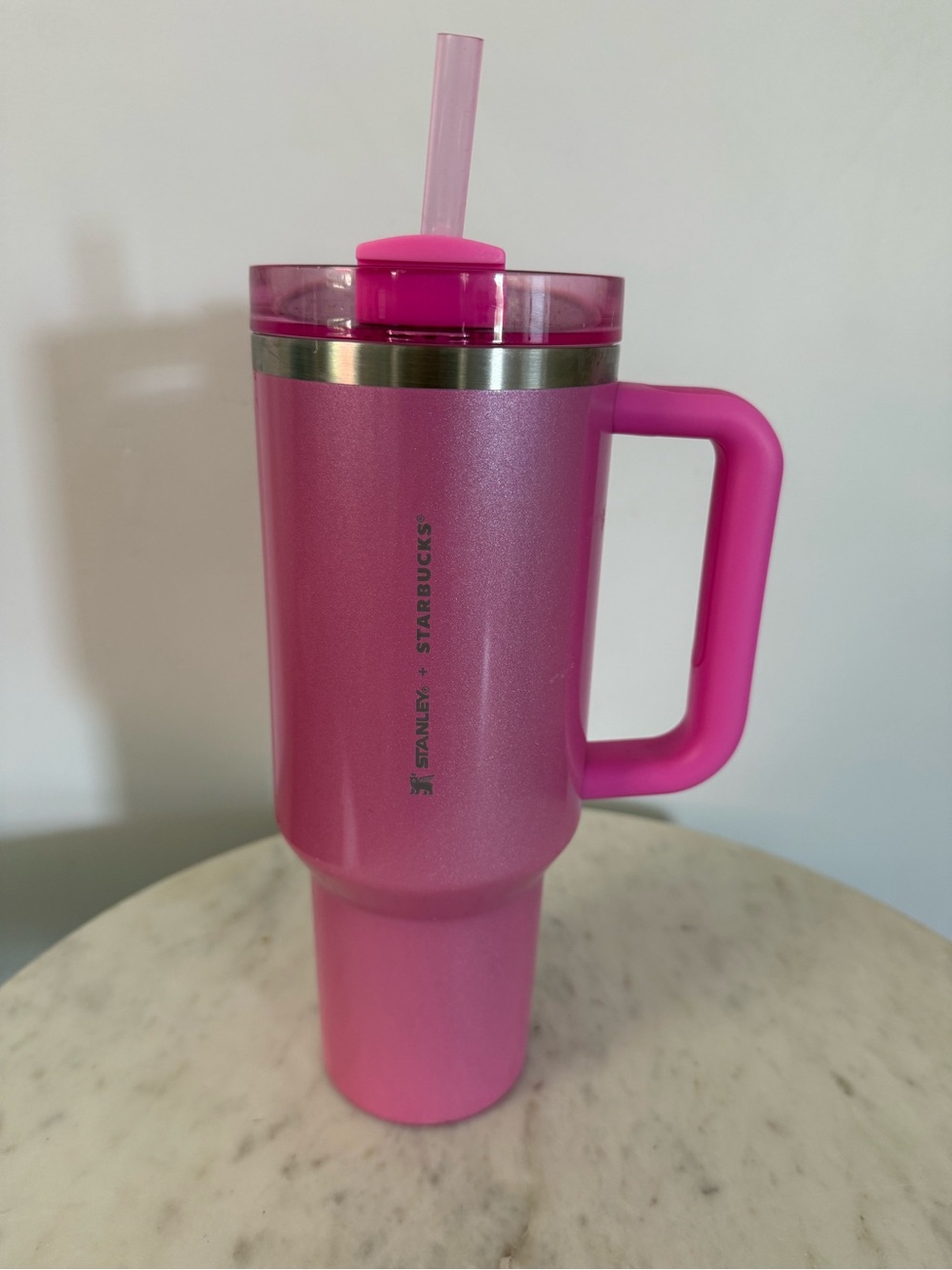 Stanley X Starbucks Limited Edition Glossy Winter Pink 40oz Tumbler Water Bottle